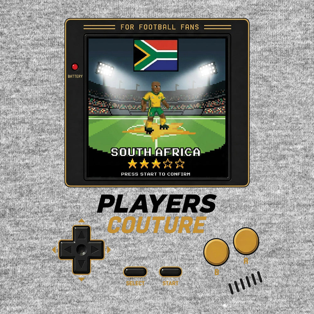 South Africa World Cup 8-Bit Kids T-Shirt retro gaming football design by Players Couture