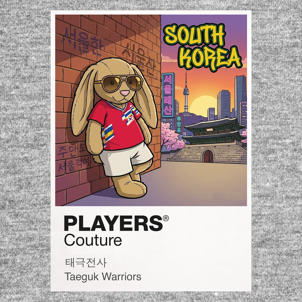 South Korea Football Cool Bunny Men's Hoodie – South Korea football cool bunny artwork close-up on Gray – Players Couture