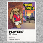 South Korea Football Cool Bunny Men's Hoodie – South Korea football cool bunny artwork close-up on Gray – Players Couture