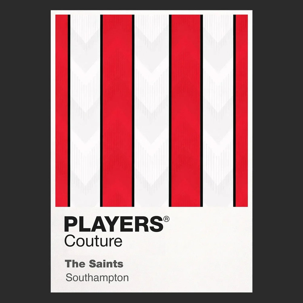 Southampton Classic Football Shirt Colours Frame Men's T-Shirt – black close-up detail shot of the Southampton Players