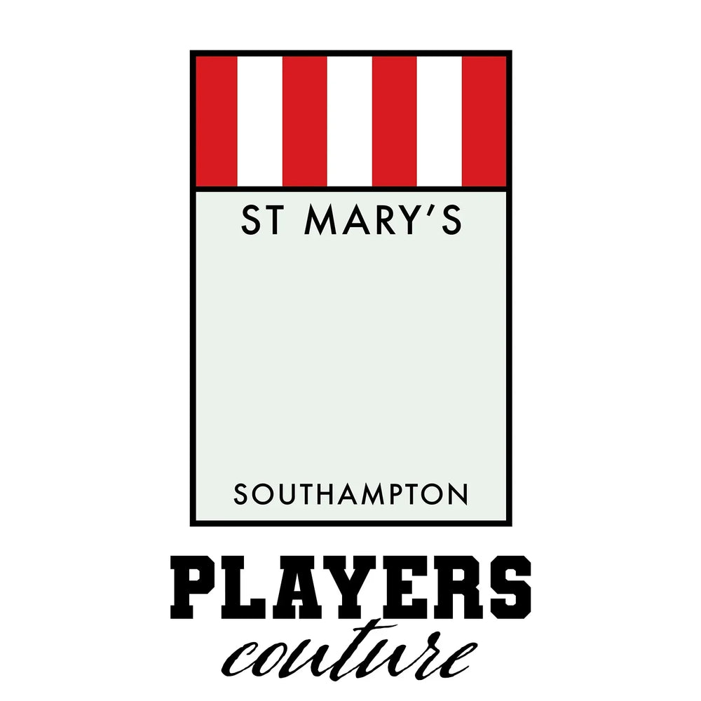 Southampton Monopoly Card hoodie – white men's hoodie with black Southampton Monopoly Card letters and Players Couture logo