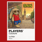 Spain Football Cool Bunny Men's T-Shirt – Spain football cool bunny artwork close-up on Red – Players Couture