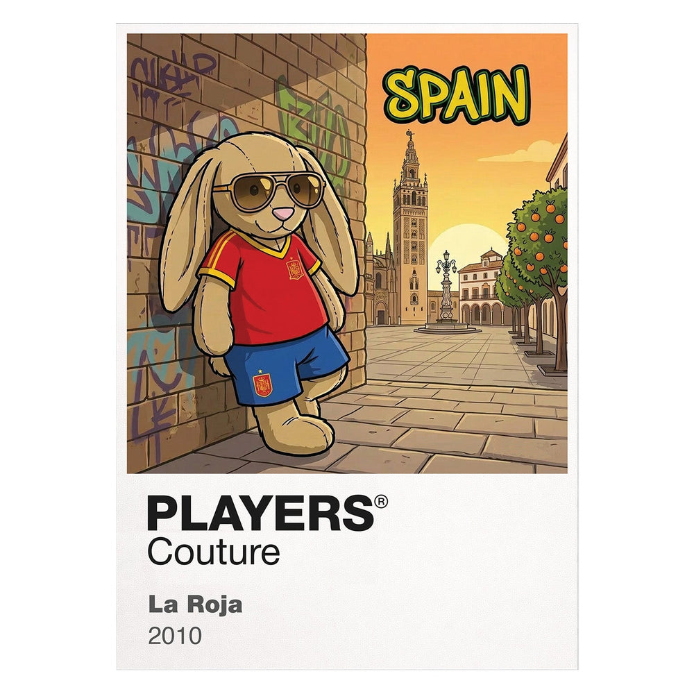 Spain Football Cool Bunny Kids Hoodie – Spain football cool bunny framed artwork detail – Players Couture