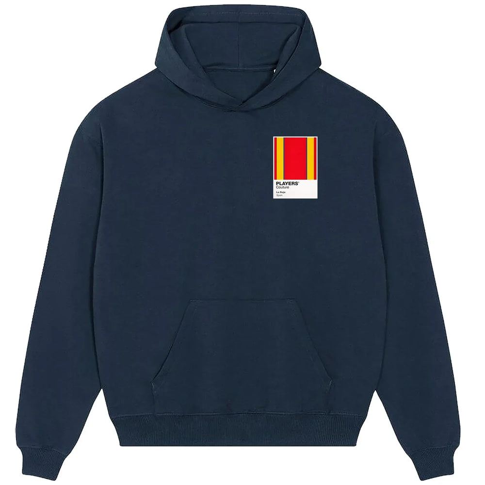 Spain hoodie – navy men's hoodie featuring the Spain Players Couture logo