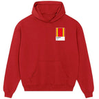 Spain hoodie – red men's hoodie featuring the Spain Players Couture logo