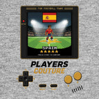 Spain World Cup 8-Bit Kids T-Shirt retro gaming football design by Players Couture