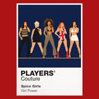 Spice Girls the five Spice Girls' individual styles, platform footwear and Girl Power formation Icon Frame artwork in red