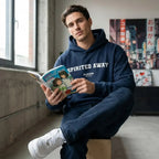 Spirited Away hoodie – navy men's hoodie with white Spirited Away letters and Players Couture logo on the chest