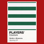 Sporting CP Classic Football Shirt Colours Frame Men's T-Shirt – red close-up detail shot of the Sporting CP Players Couture