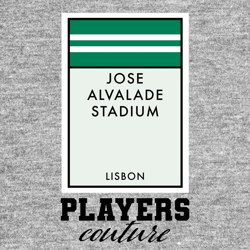 Sporting CP Monopoly Card hoodie – grey men's hoodie with black Sporting CP Monopoly Card letters and Players Couture logo