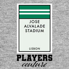 Sporting CP Monopoly Card hoodie – grey men's hoodie with black Sporting CP Monopoly Card letters and Players Couture logo