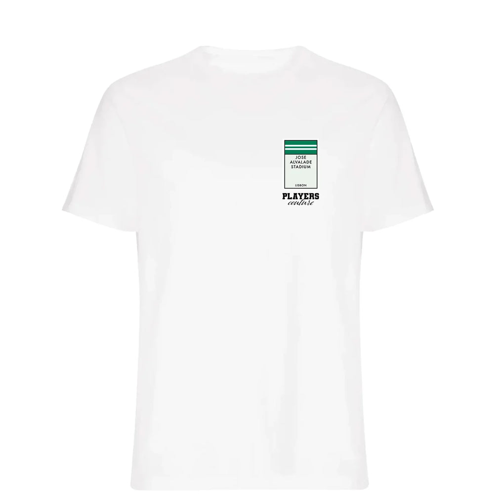 Sporting CP Monopoly Card t-shirt – navy men's t-shirt with white Sporting CP Monopoly Card letters and Players Couture logo