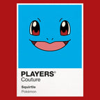 Squirtle Colour Frame Men's T-Shirt – red close-up detail shot of the Squirtle Colour Players Couture logo design
