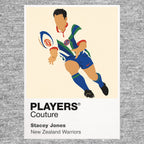Stacey Jones New Zealand Warriors rugby league T-shirt grey
