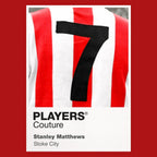 Stanley Matthews 7 Football Shirt Frame Men's Hoodie – red close-up detail shot of the Stanley Matthews 7 Football Players