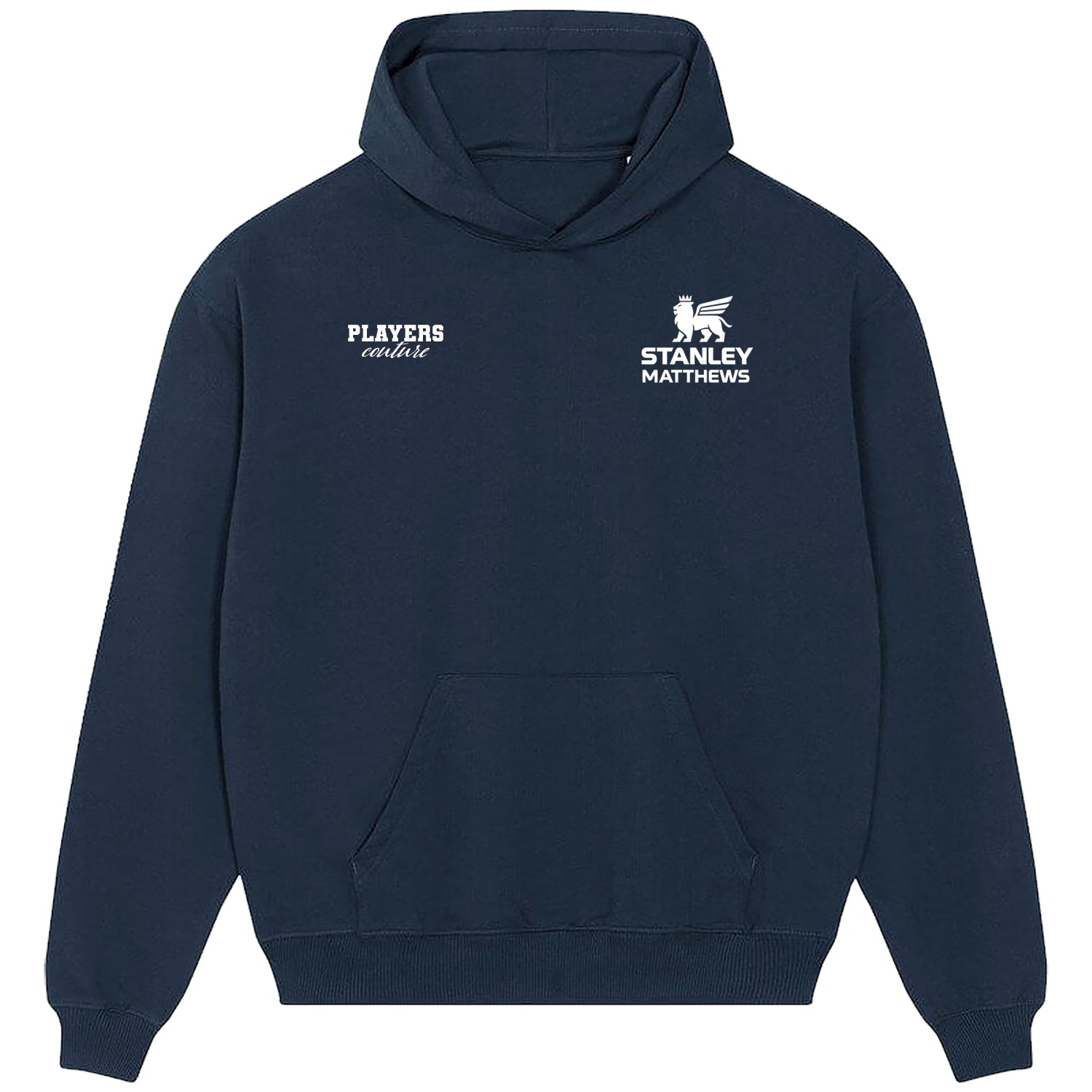 Stanley Matthews Logo Players Couture Men's Casual Hoodie Navy