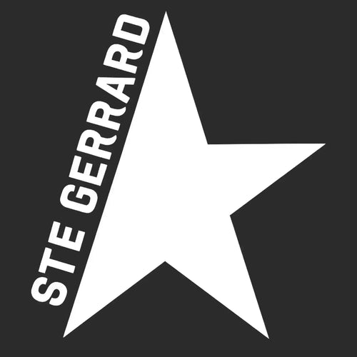 Ste Gerrard Logo Kids Hoodie – black close-up detail shot of the Ste Gerrard Players Couture logo design