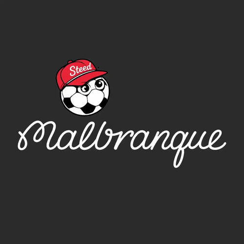 Steed Malbranque Logo Men's Hoodie – black close-up detail shot of the Steed Malbranque Players Couture logo design