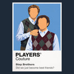 Step Brothers Brennan and Dale posing with the chaotic confidence of their shared bedroom, drum kit and Prestige Worldwide ambitions Icon Frame artwork in navy