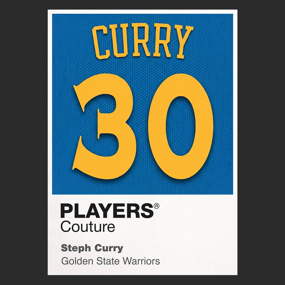 Steph Curry 30 Jersey Frame Men's T-Shirt – black close-up detail shot of the Steph Curry 30 Players Couture logo design