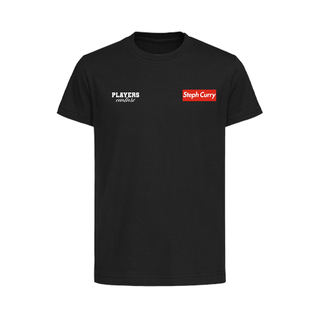 Steph Curry Red Logo Players Couture Kids T-Shirt Black