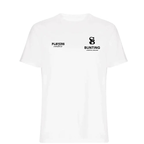 Stephen Bunting t-shirt – white men's t-shirt featuring the Stephen Bunting Players Couture logo