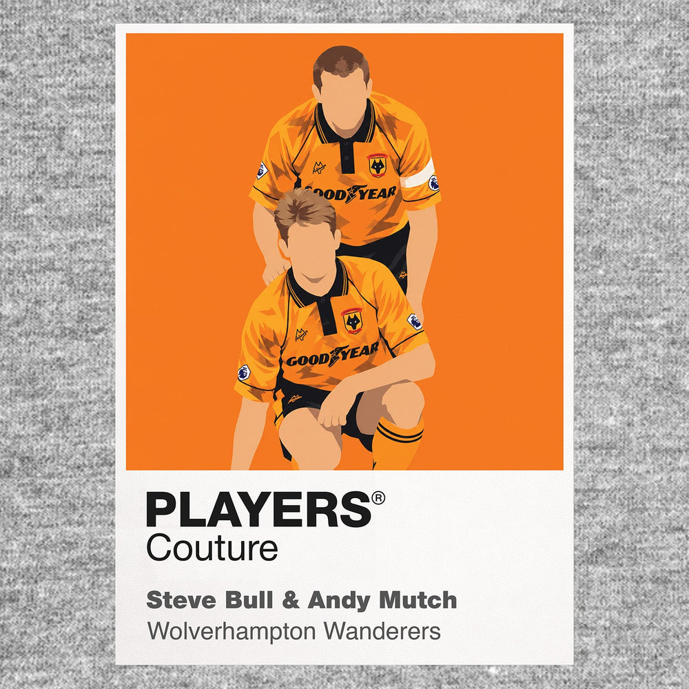 Steve Bull and Andy Mutch Wolverhampton Wanderers Icon Frame artwork in grey