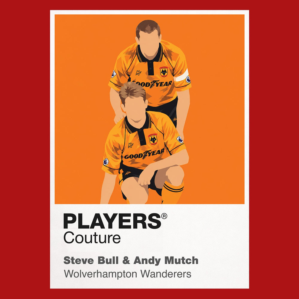Steve Bull and Andy Mutch Wolverhampton Wanderers Icon Frame artwork in red