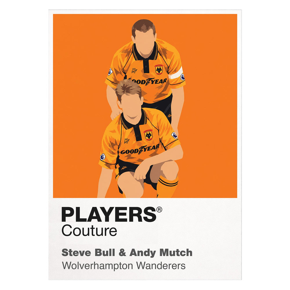 Steve Bull and Andy Mutch Wolverhampton Wanderers Icon Frame artwork in white