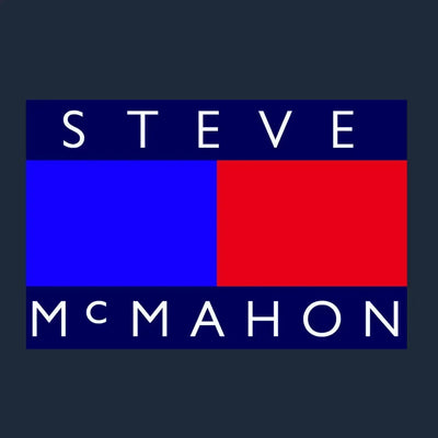 Steve McMahon Logo Kids Hoodie – navy close-up detail shot of the Steve McMahon Players Couture logo design