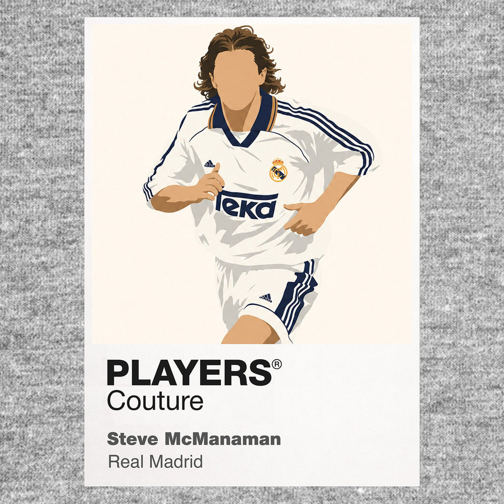 Steve McManaman Real Madrid grey Icon Frame artwork detail