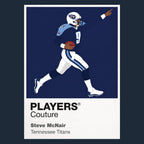 Steve McNair Air McNair and Tennessee's first Super Bowl era Icon Frame artwork in navy