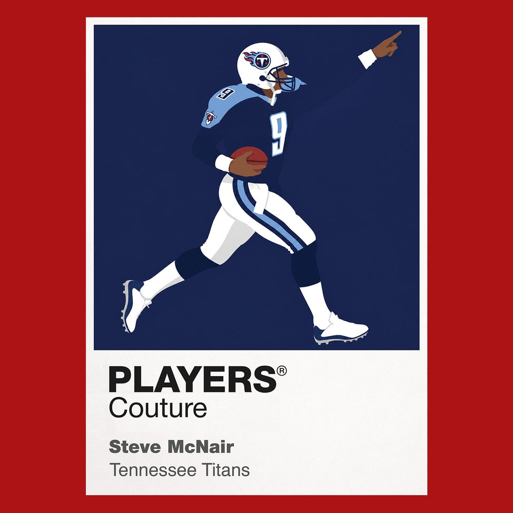 Steve McNair Air McNair and Tennessee's first Super Bowl era Icon Frame artwork in red