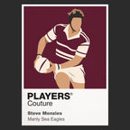 Steve Menzies Manly Sea Eagles rugby league T-shirt black