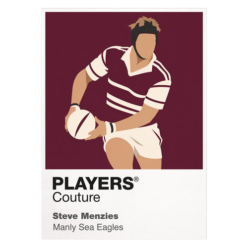 Steve Menzies Manly Sea Eagles rugby league T-shirt white