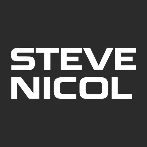 Steve Nicol Logo Men's Hoodie – black close-up detail shot of the Steve Nicol Players Couture logo design