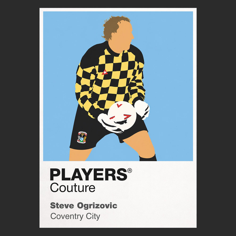 Steve Ogrizovic Coventry City Icon Frame Men's Hoodie — Black Artwork