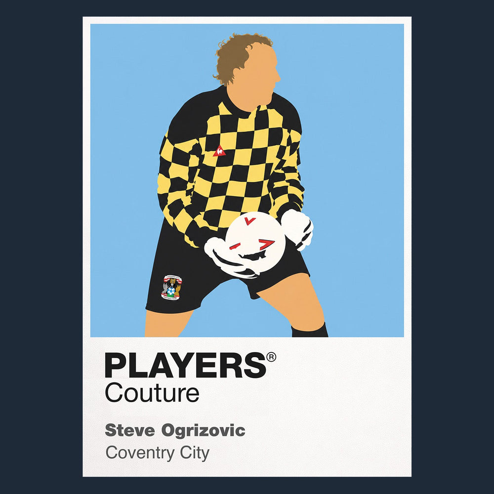 Steve Ogrizovic Coventry City Icon Frame Men's Hoodie — Navy Artwork