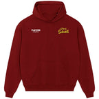 Steve Sidwell hoodie – red men's hoodie featuring the Steve Sidwell Players Couture logo