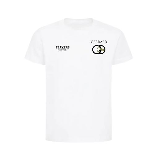 Steven Gerrard Ball t-shirt – white kids' t-shirt featuring the Steven Gerrard Ball Players Couture logo