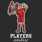 Steven Gerrard Champions League Badge Men's Hoodie – black close-up detail shot of the Steven Gerrard Champions League