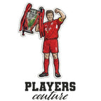 Steven Gerrard Champions League Badge Men's Hoodie – white close-up detail shot of the Steven Gerrard Champions League