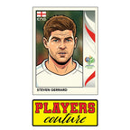 Steven Gerrard World Cup Sticker Men's T-Shirt – close-up detail shot of the Steven Gerrard World Cup Players Couture logo