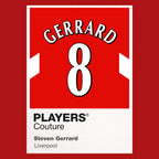 Steven Gerrard 8 Football Shirt Frame Men's Hoodie – red close-up detail shot of the Steven Gerrard 8 Football Players