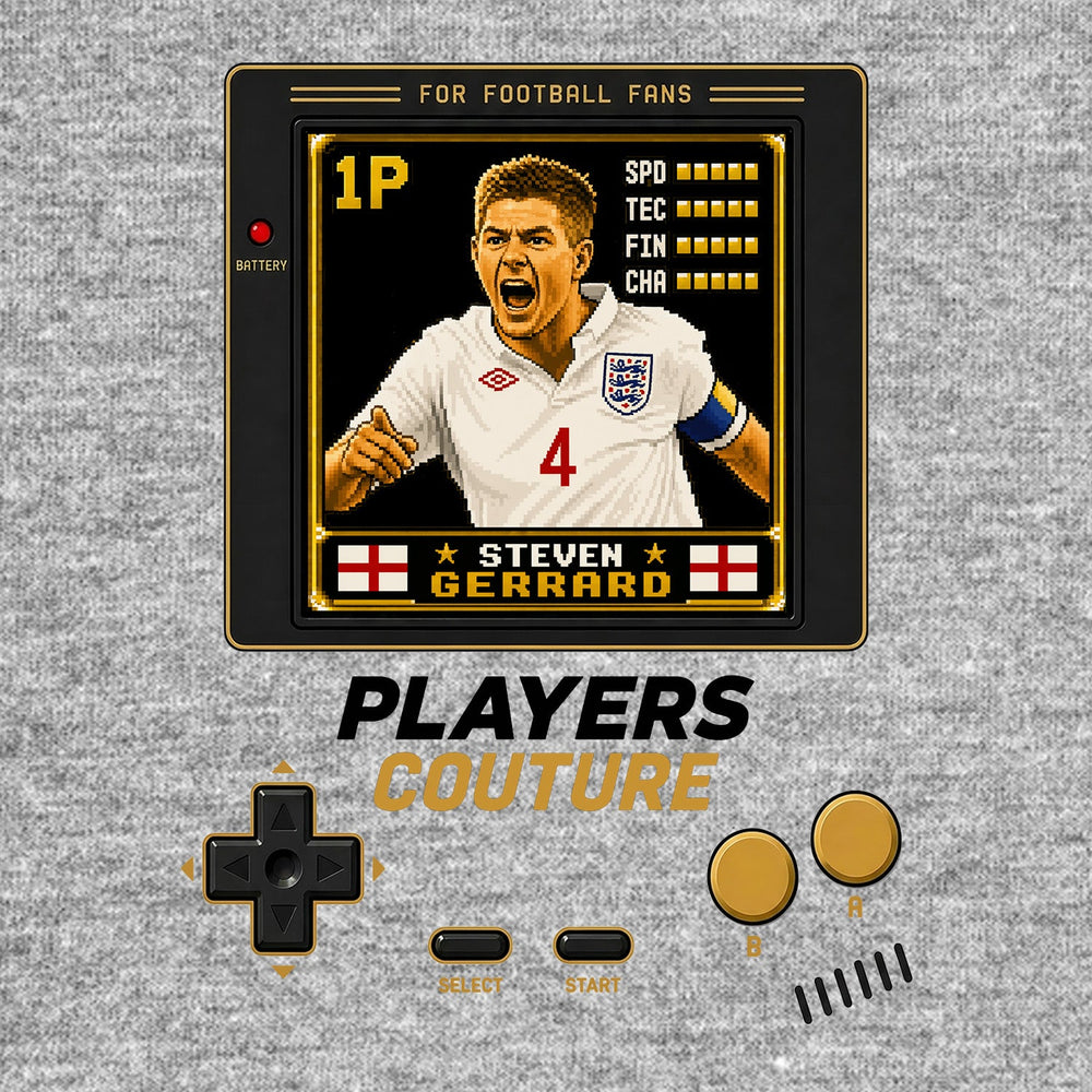 Steven Gerrard 1P 8-Bit hoodie retro gaming design by Players Couture