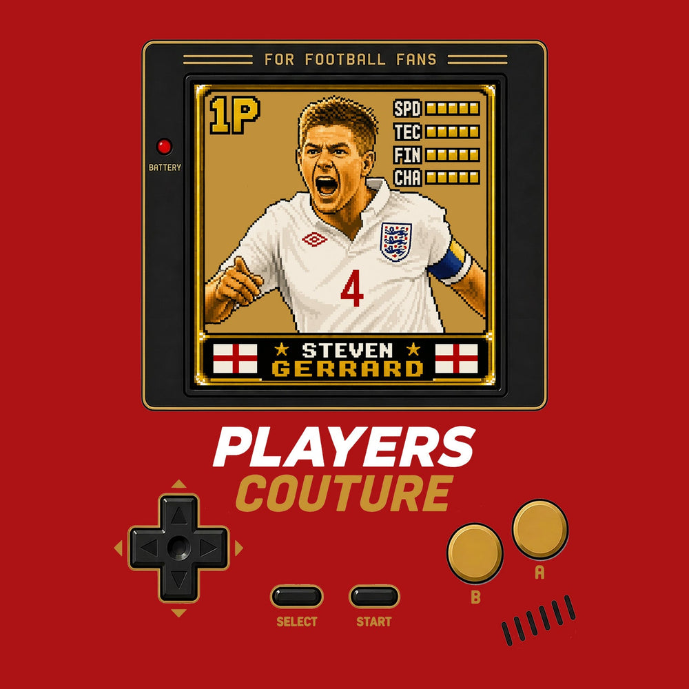 Steven Gerrard 1P 8-Bit t-shirt retro gaming design by Players Couture