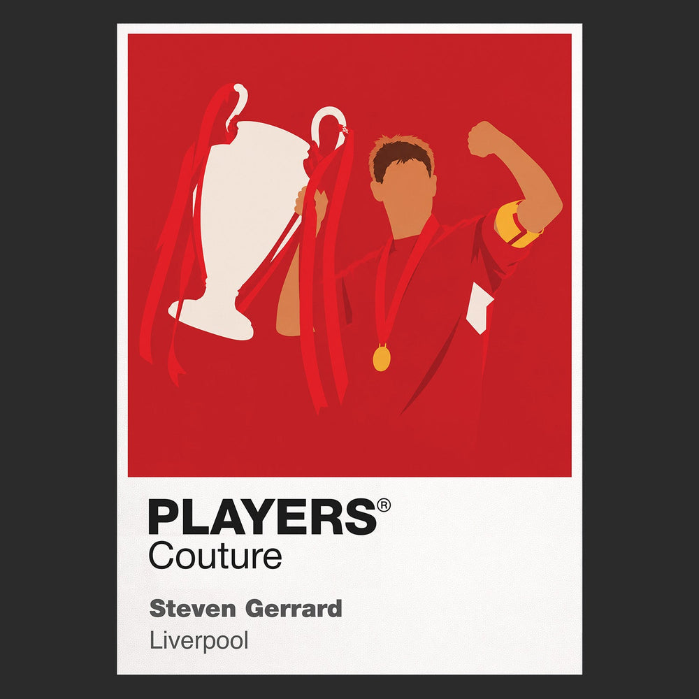 Steven Gerrard Liverpool Icon Frame — Pantone-style player illustration art card