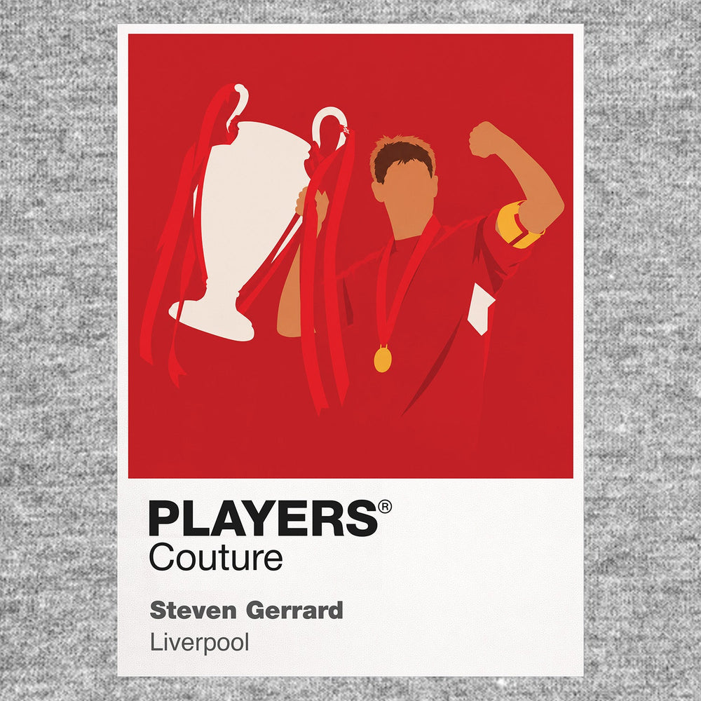 Steven Gerrard Liverpool Icon Frame — Pantone-style player illustration art card