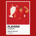 Steven Gerrard Liverpool Icon Frame — Pantone-style player illustration art card