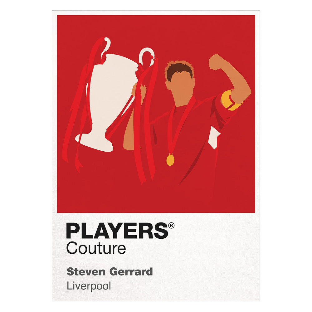 Steven Gerrard Liverpool Icon Frame — Pantone-style player illustration art card
